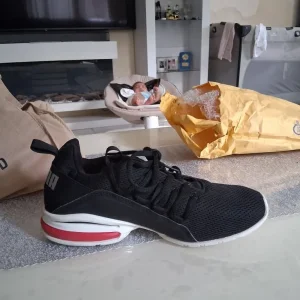 Puma Men's Axelion LS Black/White/Red Running Shoes Size 4-5 - Image 5