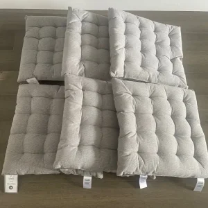 Dunelm Light Grey Seat Pads Set of 6 - Image 2