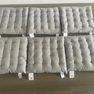 Dunelm Light Grey Seat Pads Set of 6 - Image 3