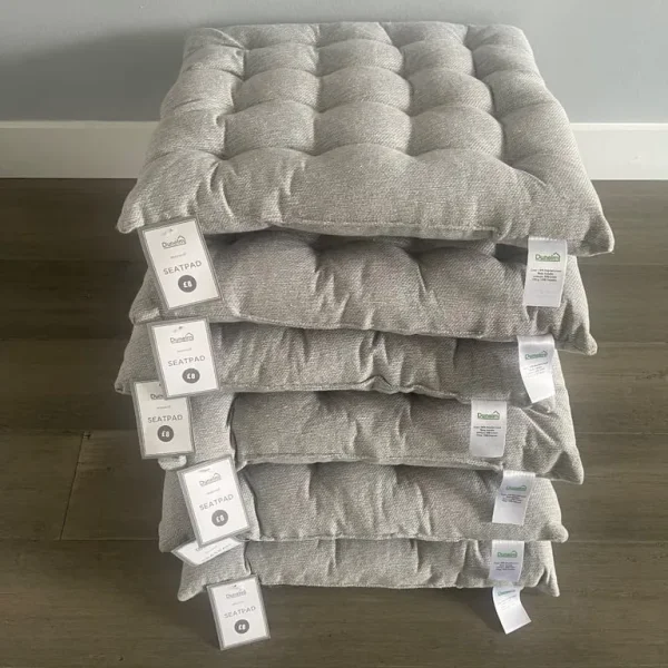 Dunelm Light Grey Seat Pads Set of 6
