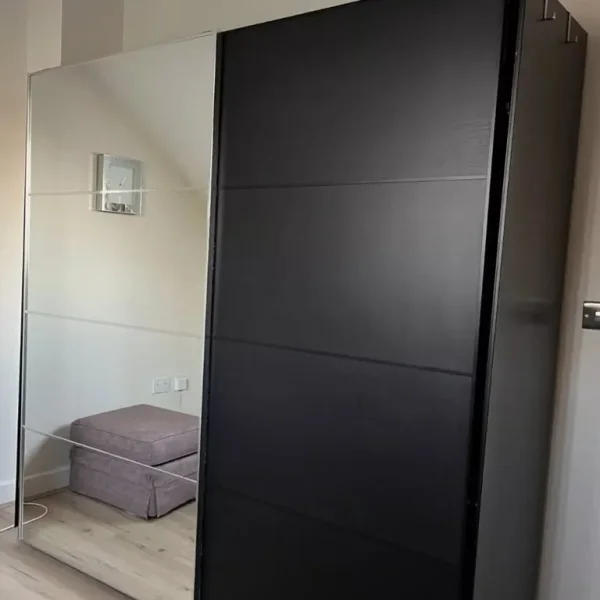 IKEA PAX Wardrobe Black/Brown Sliding Doors 2m x 195cm