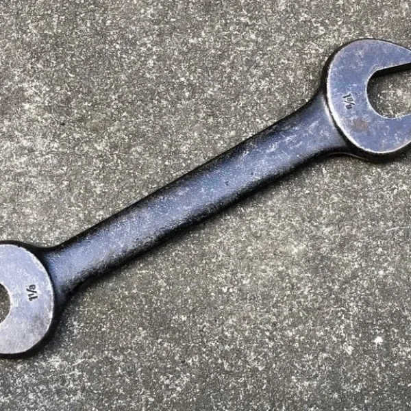 Large Herbrand imperial open spanner, 1+3/8 and 1+1/8 inches