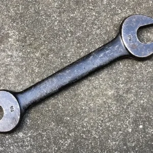 Large Herbrand imperial open spanner, 1+3/8 and 1+1/8 inches