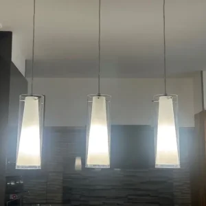 Trio of hanging glass lights - Image 2