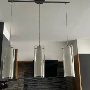 Trio of hanging glass lights