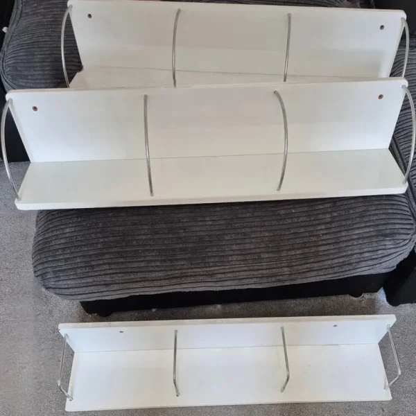3x White Gloss Media/Book Shelves