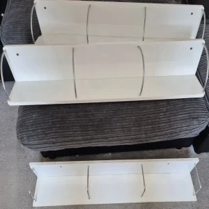 3x White Gloss Media/Book Shelves