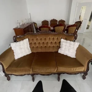 Elegant Vintage Baroque Style 3 Piece Sofa Set