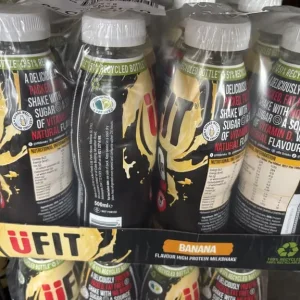 Ufit 50g protein shake banana in date 8 pk