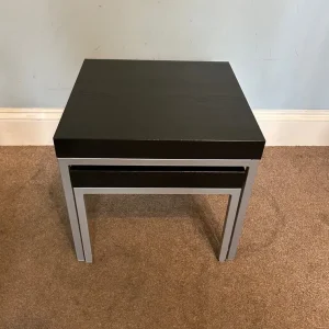 Nest of 2 Tables Black Top Metal Legs - Image 2