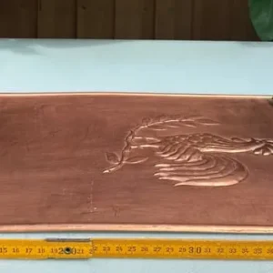 VINTAGE FRENCH COPPER KITCHEN UTENSIL RACK WITH COQ DESIGN - Image 7