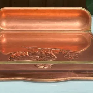 VINTAGE FRENCH COPPER KITCHEN UTENSIL RACK WITH COQ DESIGN - Image 8