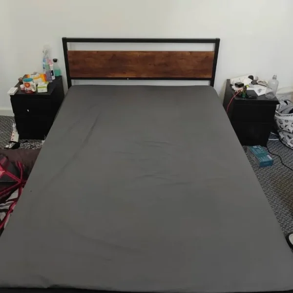 Bed frame with mattress