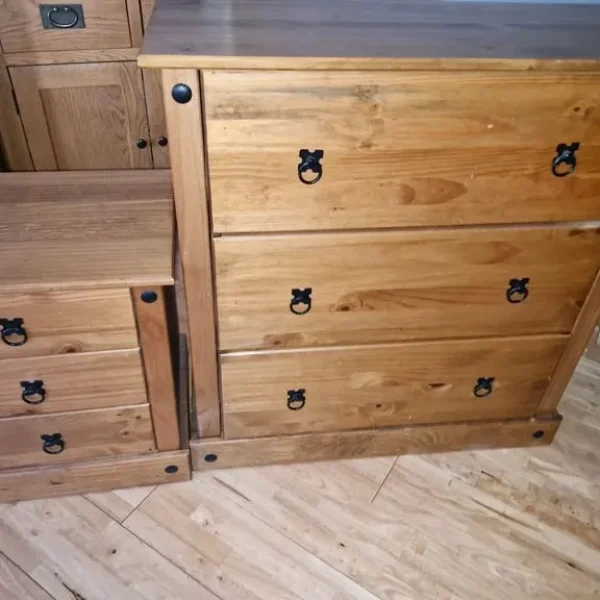 Mexican pine sideboard and bedside table