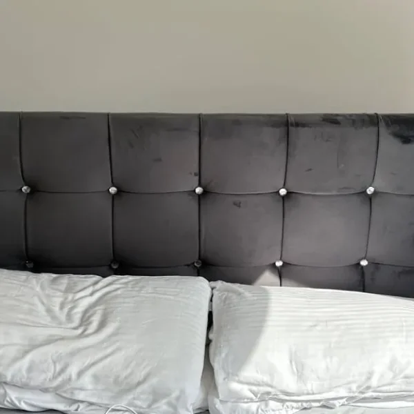 Grey double velour headboard