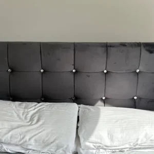 Grey double velour headboard