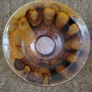 Vintage Davidson Amber Cloud Glass Fruit Bowl - Image 2