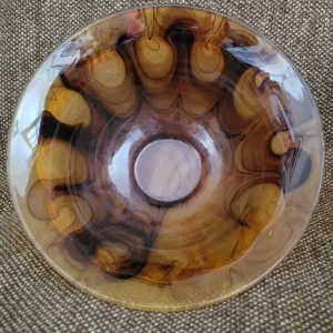 Vintage Davidson Amber Cloud Glass Fruit Bowl - Image 3