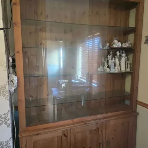 Solid wood and glass display cabinet and sideboard