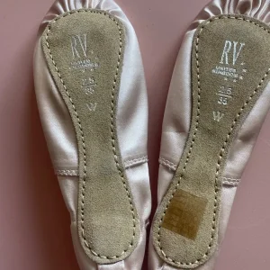 Satin real suede sole ballet shoes size 2.5