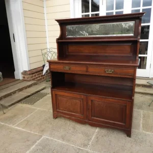 Vintage Edwardian mahogany sideboard with mirrored back