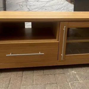 Modern oak-effect TV stand