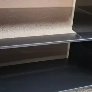 Black Glass TV Stand with 3 Shelves - Image 5