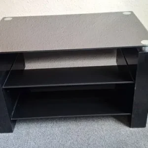 Black Glass TV Stand with 3 Shelves - Image 7