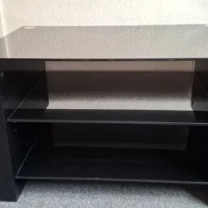 Black Glass TV Stand with 3 Shelves