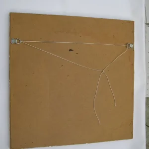 Square Wall Mirror with Lavender Wood Frame - Image 2