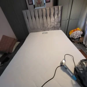 King size crushed velvet bed and mattress - Image 3