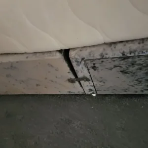 King size crushed velvet bed and mattress - Image 6