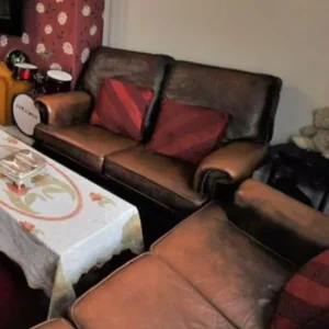 Brown leather sofa sets 3x2