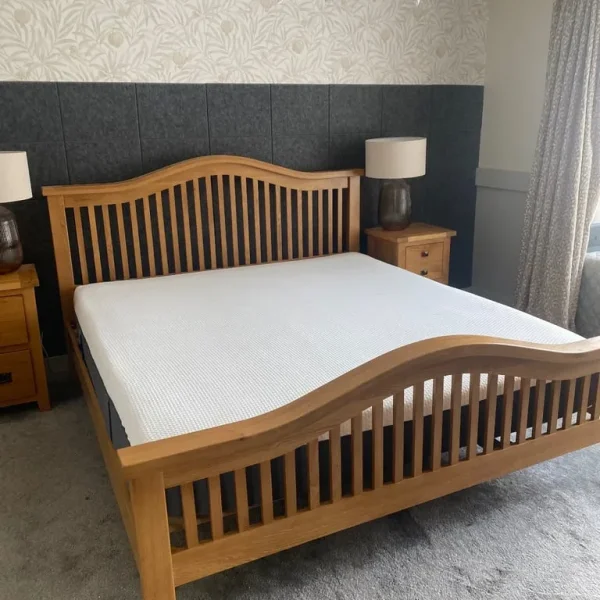 Super Kingsize solid oak frame with Emma mattress