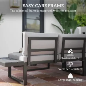 Outsunny 4-Piece Reclining Garden Sofa Set - Image 2