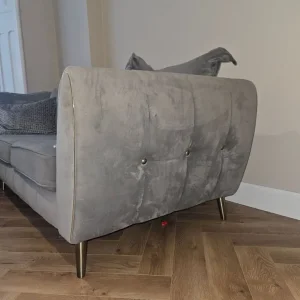 Corner sofa grey and gold - Image 4