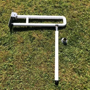 Grab bar for toilet with adjustable leg