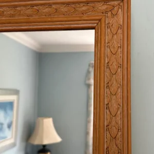 Wooden Patterned Mirror 23x33.5 inches - Image 2