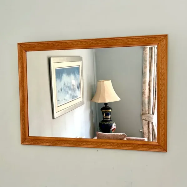 Wooden Patterned Mirror 23x33.5 inches