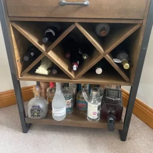 Freestanding Floor Wine Rack with Glass Holder and Storage - Image 3
