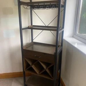 Freestanding Floor Wine Rack with Glass Holder and Storage - Image 6