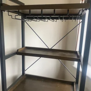 Freestanding Floor Wine Rack with Glass Holder and Storage - Image 7