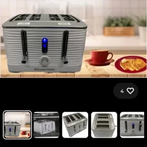 Russel Hobbs grey 4 slice toaster