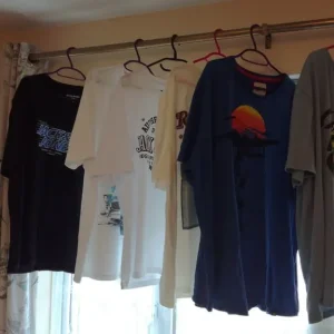 Men's t-shirts and a slightly worn hoodie