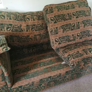3 seater sofa with green elephant pattern - Image 4