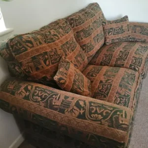 3 seater sofa with green elephant pattern - Image 5