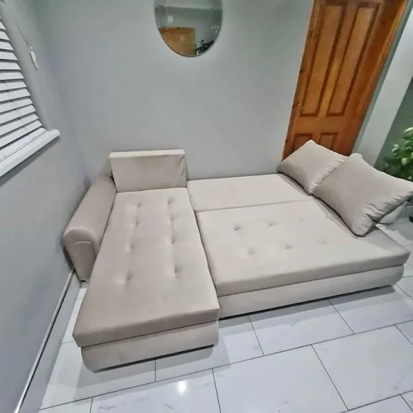 Berlin Sofa Bed – 3-Seater, Velvet Fabric, With Storage and Cup Holders