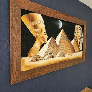Extra large framed Egyptian papyrus