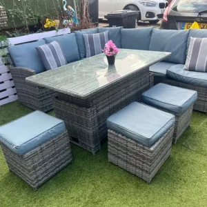 Rattan Garden Sofa and Rising Table Set - Image 2