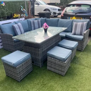 Rattan Garden Sofa and Rising Table Set - Image 3